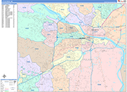 Little Rock  Wall Map Color Cast Style